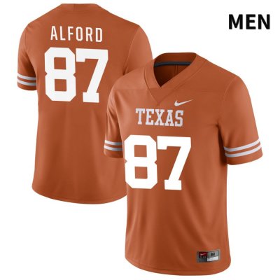 Texas Longhorns Men's #87 Parker Alford Authentic Orange NIL 2022 College Football Jersey VWR23P3D